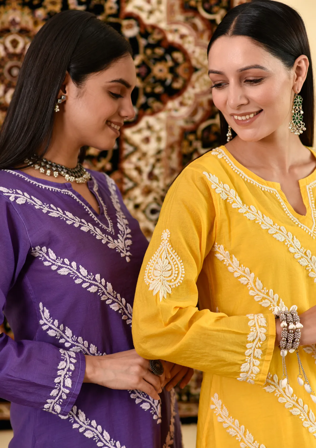 Asiya Chanderi Straight Kurta Pant Set