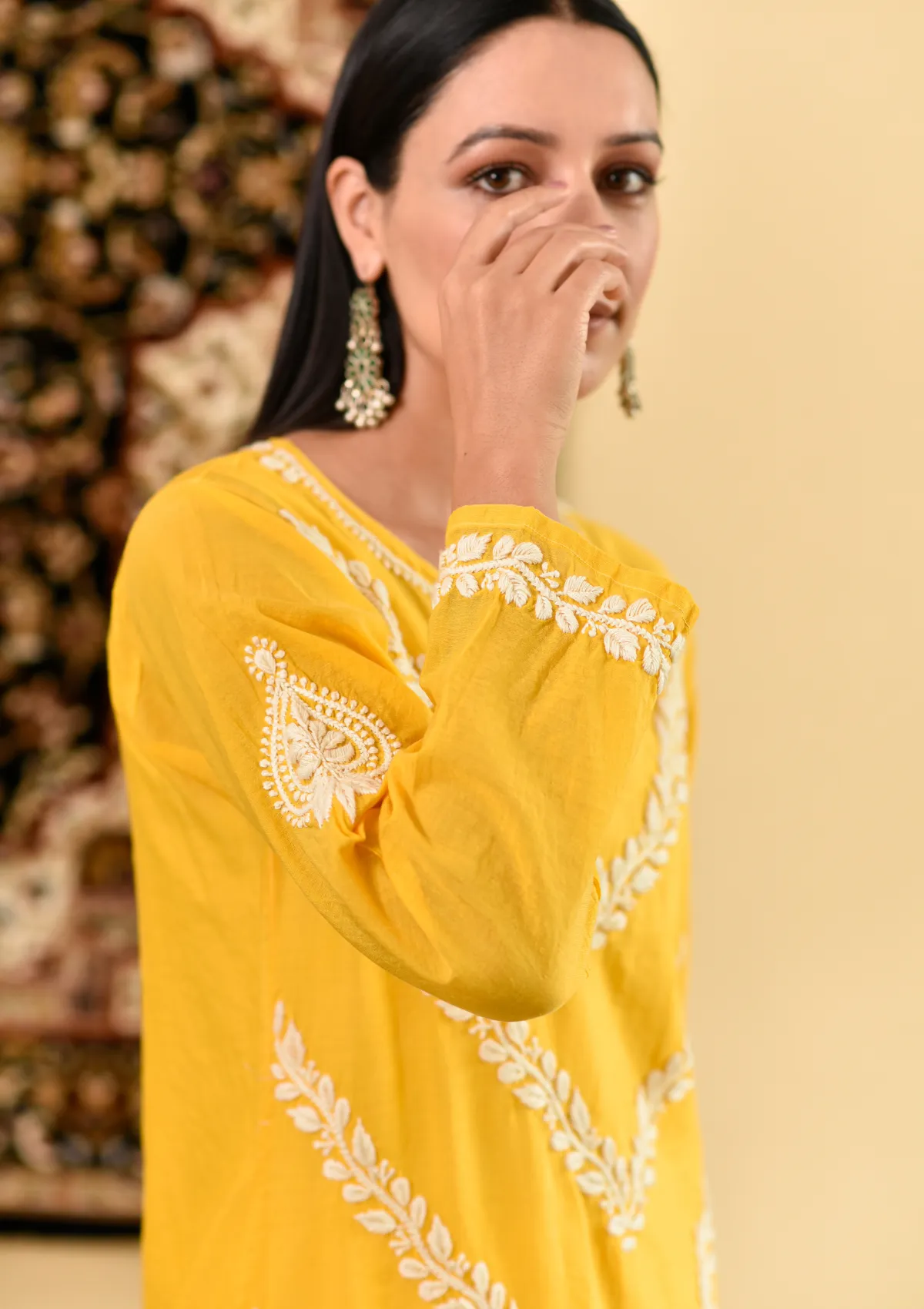 Asiya Chanderi Straight Kurta Pant Set