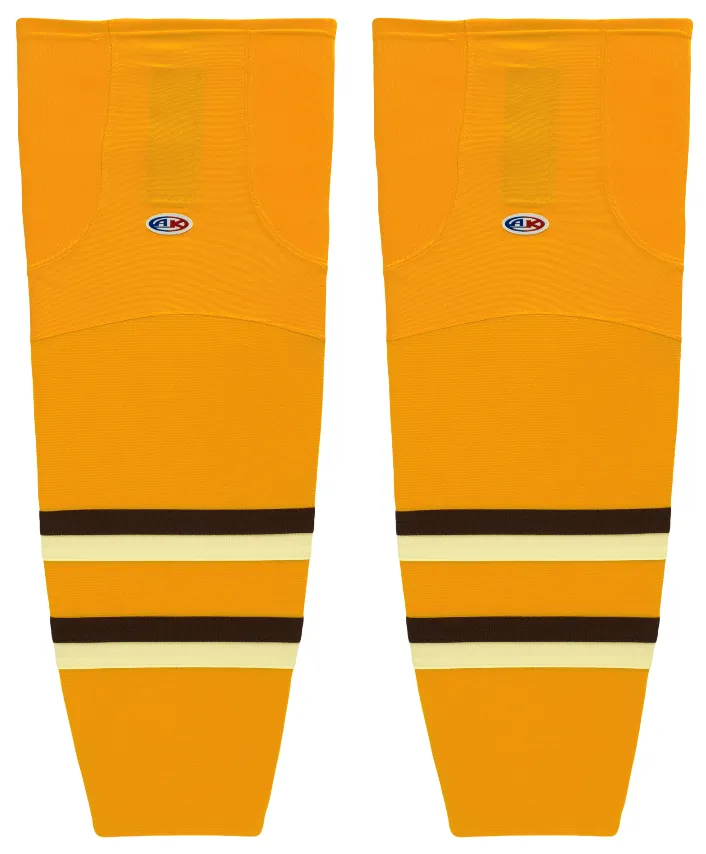 Athletic Knit (AK) HS2100-291 Boston Bruins Winter Classic Gold Mesh Ice Hockey Socks