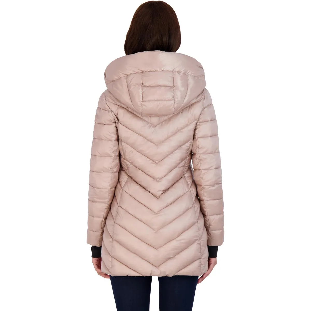 BCBGMAXAZRIA Women’s Metallic Quilted Lightweight Packable Puffer Coat