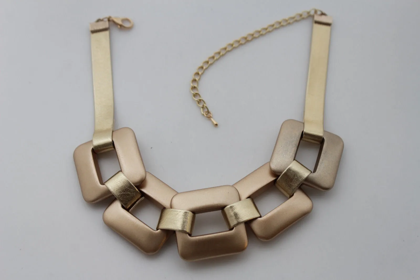 Gold Silver Chunky Chain Thick Links Short Choker Necklace