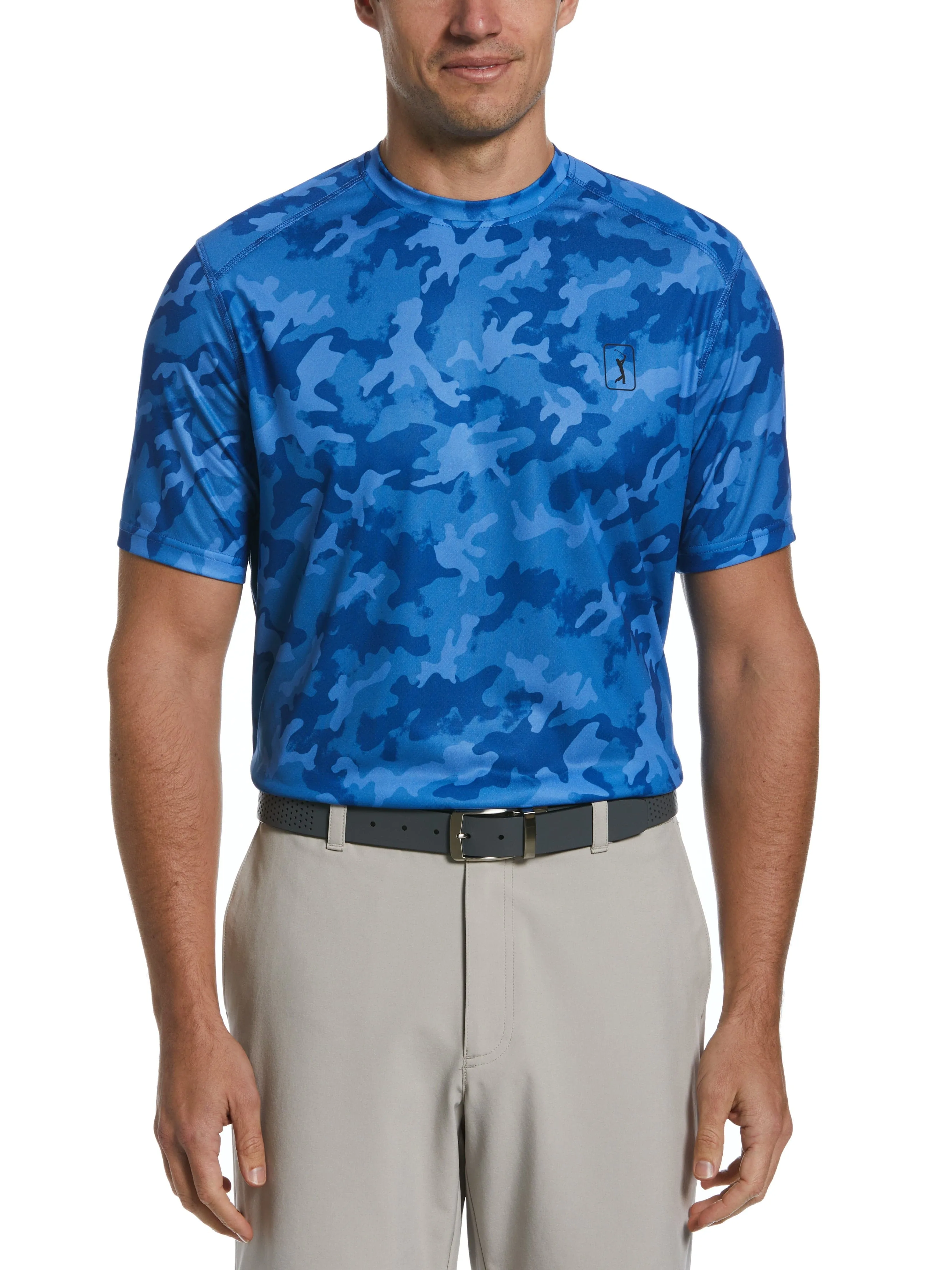 Men's Blocked Camo Print Crew