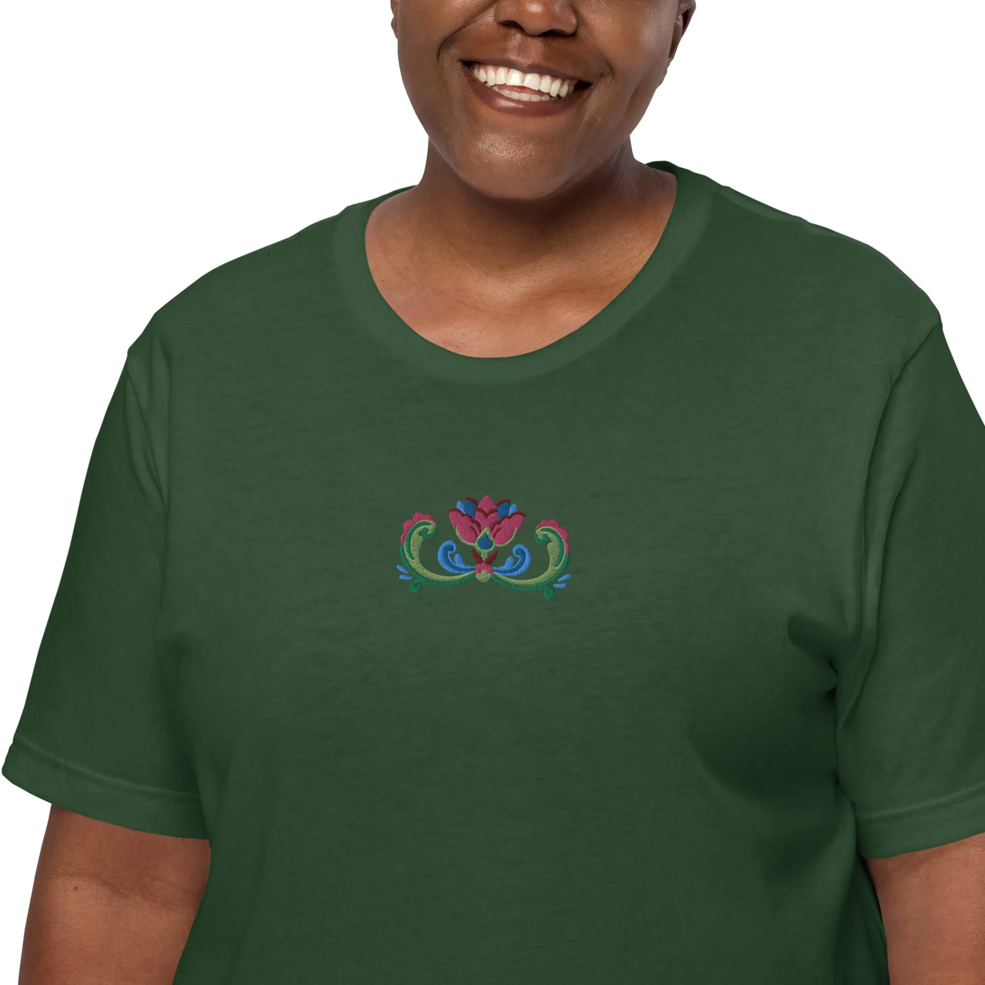 Norwegian Rosemaling Embroidered T-Shirt