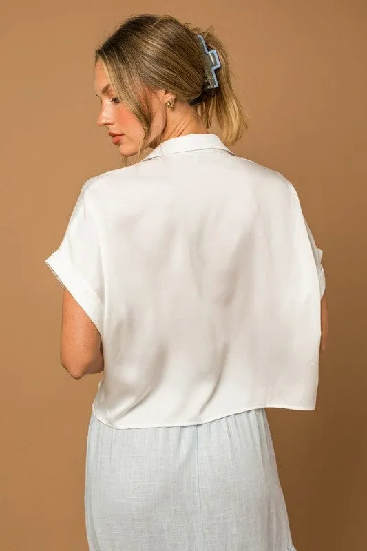 Satin Boxy Button Down Blouse *Online Only*