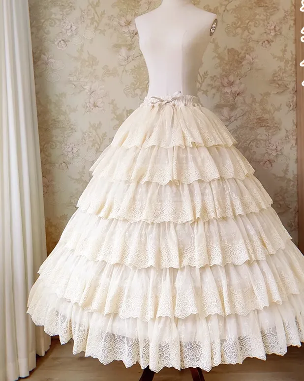 Sentaro~Elegant Lolita A-line Fish-bon Adjustable Tiered Skirt