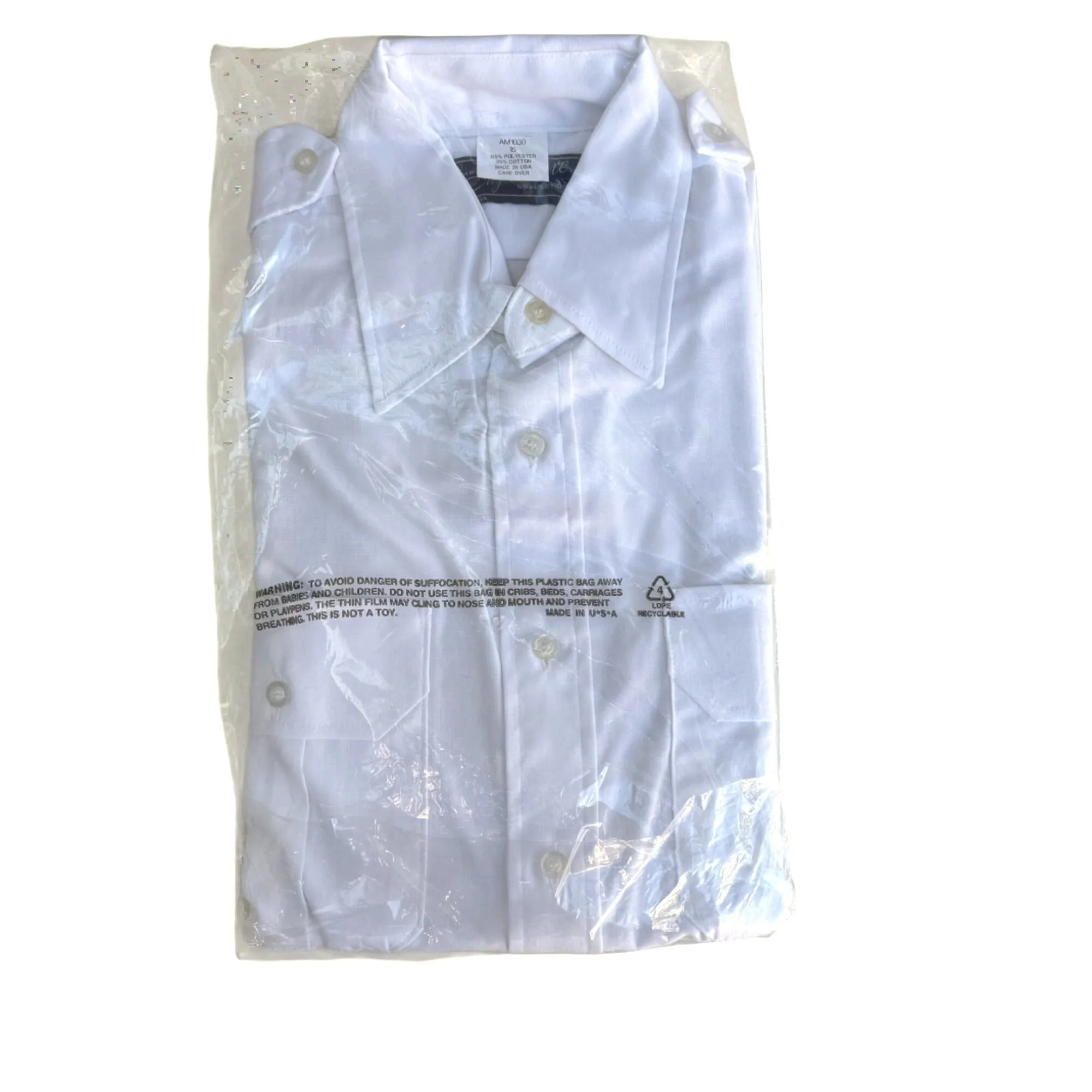 Signature Collection Mens White Short Sleeve Uniform Aviation Work Shirt New L