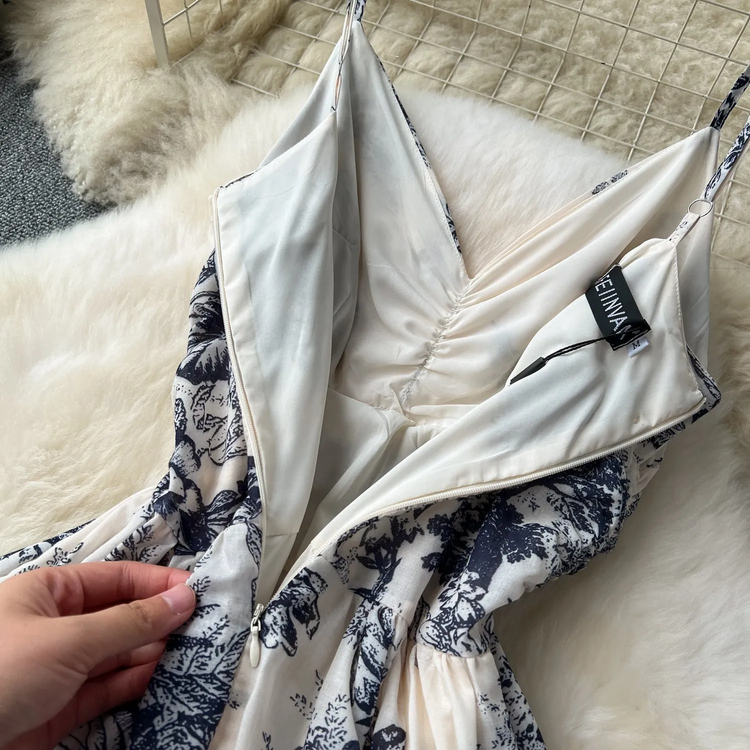 Vintage Ink Printed Slip Dress